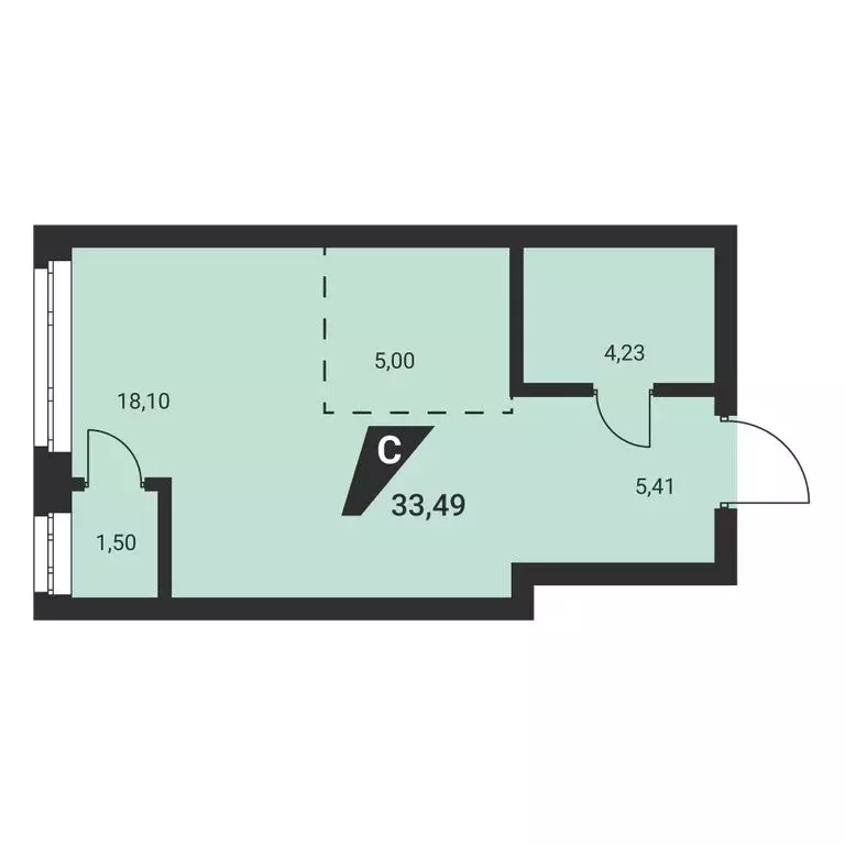 Квартира-студия: Екатеринбург, Монтёрская улица, 8 (33.49 м) - Фото 1