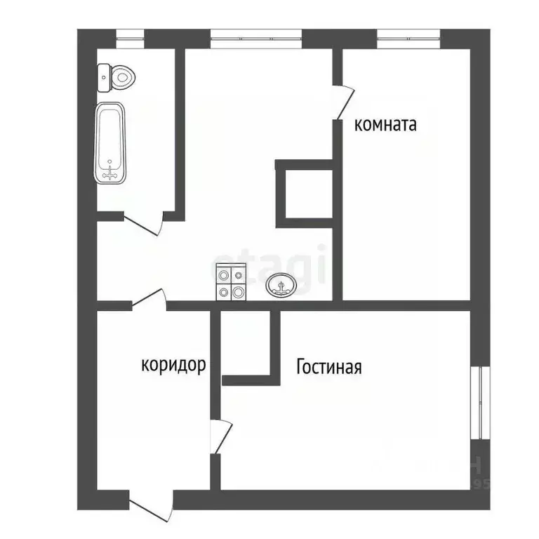 2-к кв. Бурятия, Улан-Удэ ул. Шишкина, 38 (46.8 м) - Фото 2