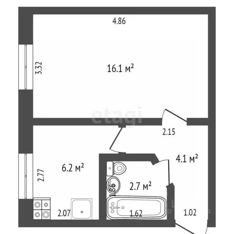 1-к кв. Ханты-Мансийский АО, Нефтеюганск 8-й мкр, 6 (29.8 м) - Фото 0