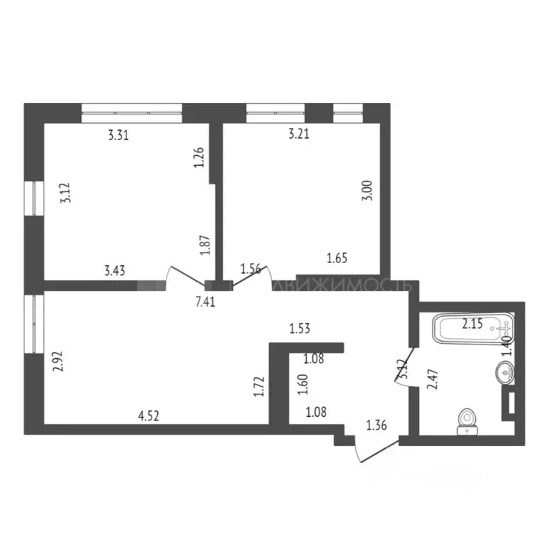 2-к кв. Тюменская область, Тюмень ул. Тимофея Чаркова, 87 (46.3 м) - Фото 2
