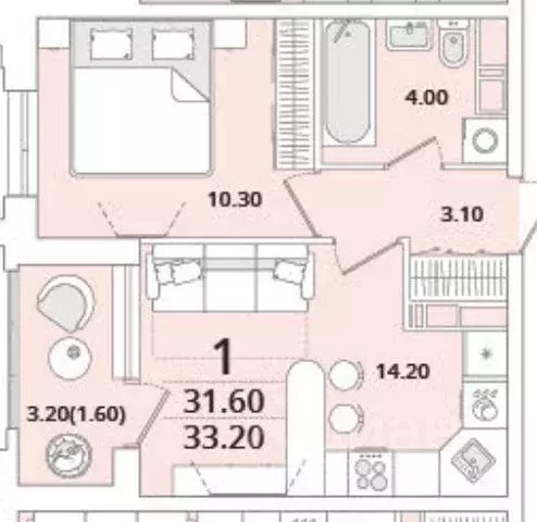 1-к кв. Санкт-Петербург Планерная ул., 99 (33.2 м) - Фото 0