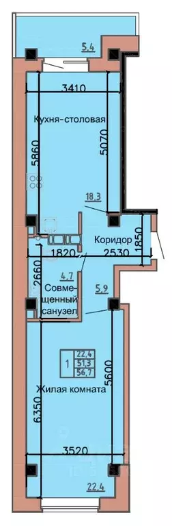 1-к кв. Хакасия, Абакан ул. Ленинского Комсомола, 24/1 (54.0 м) - Фото 0