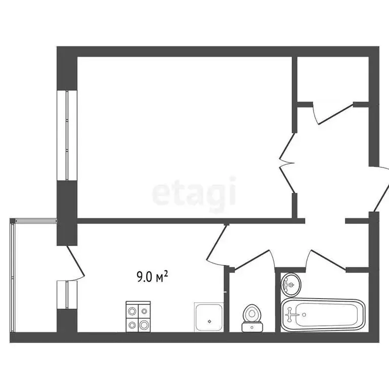 1-комнатная квартира: Челябинск, улица Трашутина, 35 (40.8 м) - Фото 1