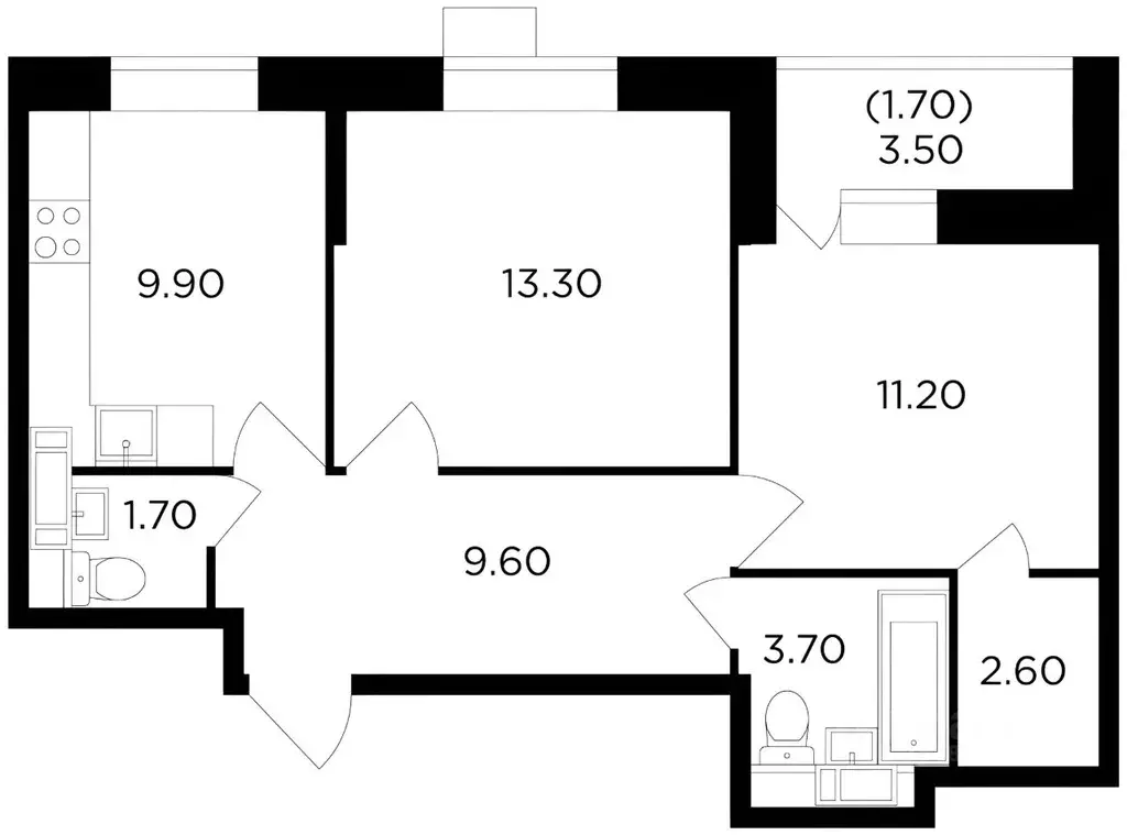 2-к кв. Московская область, Пушкино ул. Сретенская, 1к1 (54.0 м) - Фото 1