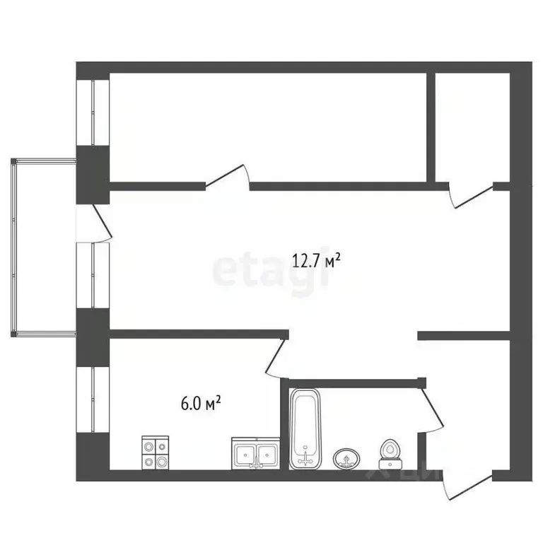 2-к кв. Тюменская область, Тюмень ул. Свердлова, 2 (44.0 м) - Фото 1