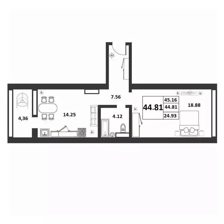 1-к кв. Новгородская область, Великий Новгород ул. Якова Павлова, 15 ... - Фото 1