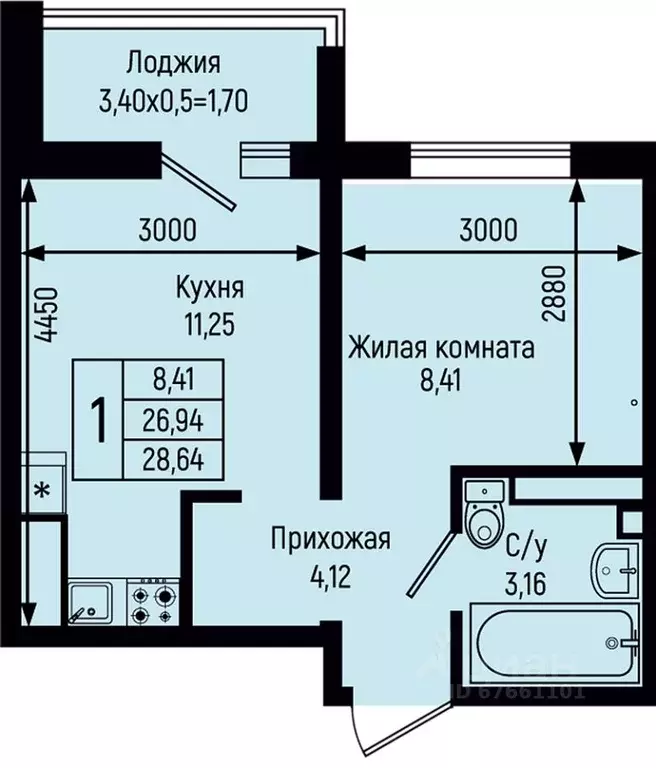1-к кв. Краснодарский край, Туапсинский муниципальный округ, с. Небуг ... - Фото 1