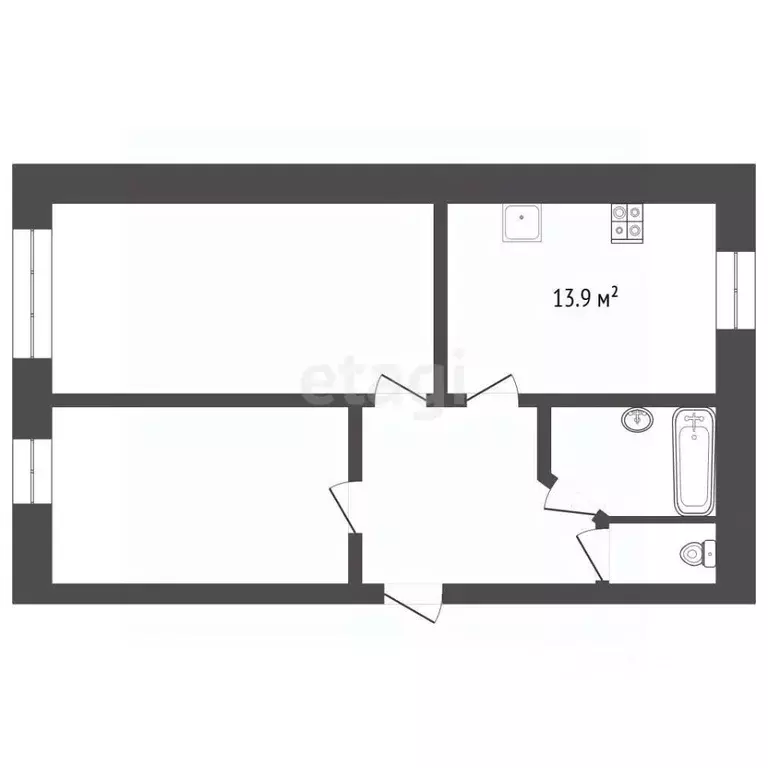 2-к кв. Костромская область, Мантурово ул. Островского, 12 (61.1 м) - Фото 2