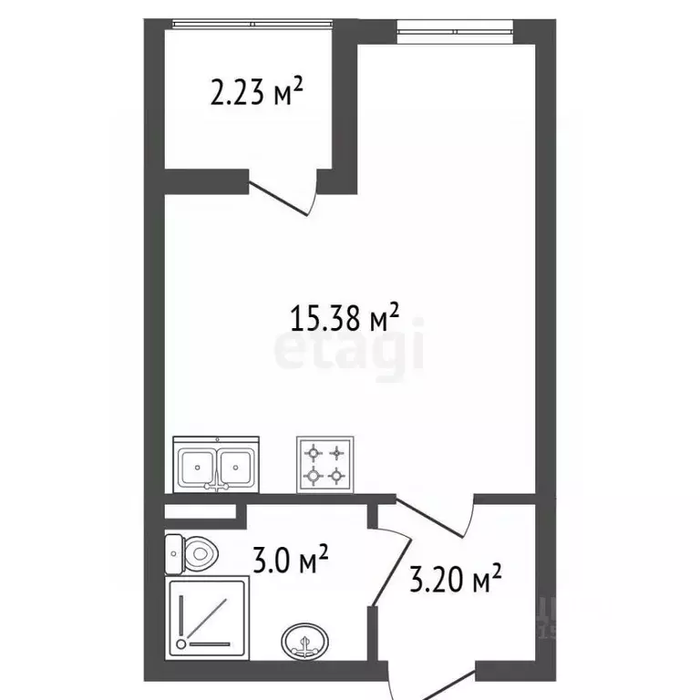 Студия Санкт-Петербург Пулковское ш., 95к3 (22.7 м) - Фото 1