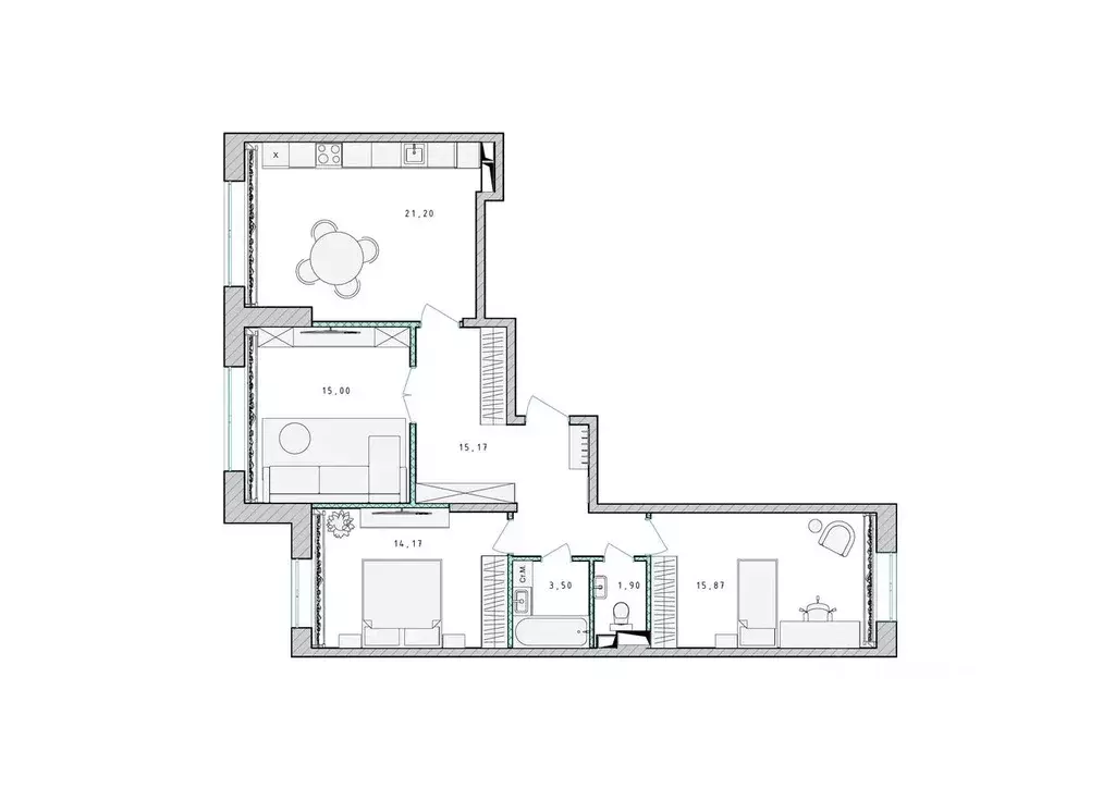 3-к кв. Московская область, Пушкино Ярославское ш., 194 (86.9 м) - Фото 1