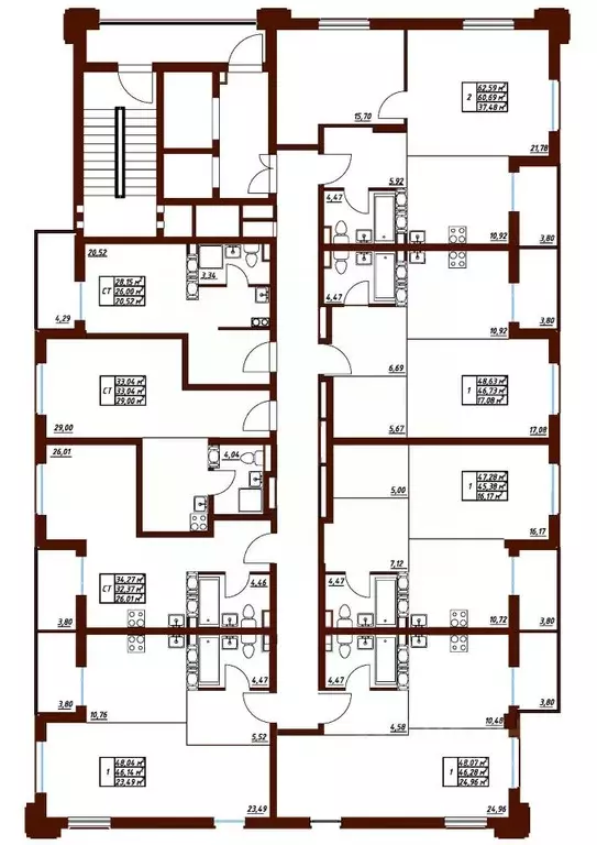 Студия Калужская область, Обнинск Белкинская ул., 34 (33.04 м) - Фото 2