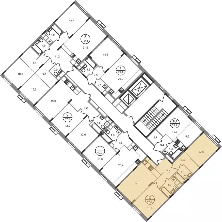 2-комнатная квартира: посёлок городского типа Заречье, жилой комплекс ... - Фото 2