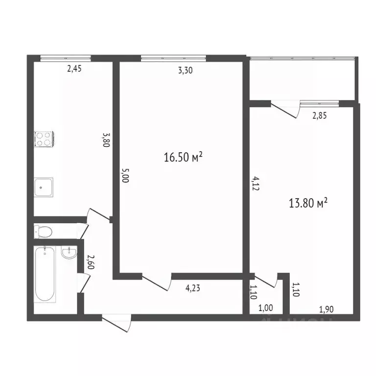 2-к кв. Воронежская область, Воронеж Электровозная ул., 8 (52.0 м) - Фото 1