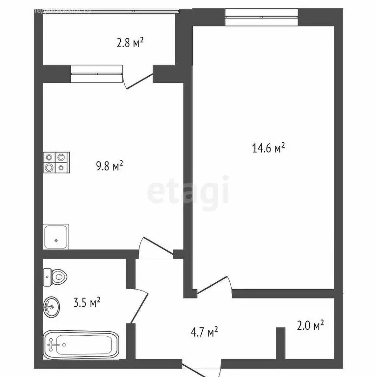 1-комнатная квартира: Тюмень, улица Ветеранов Труда, 9А (33.4 м) - Фото 1