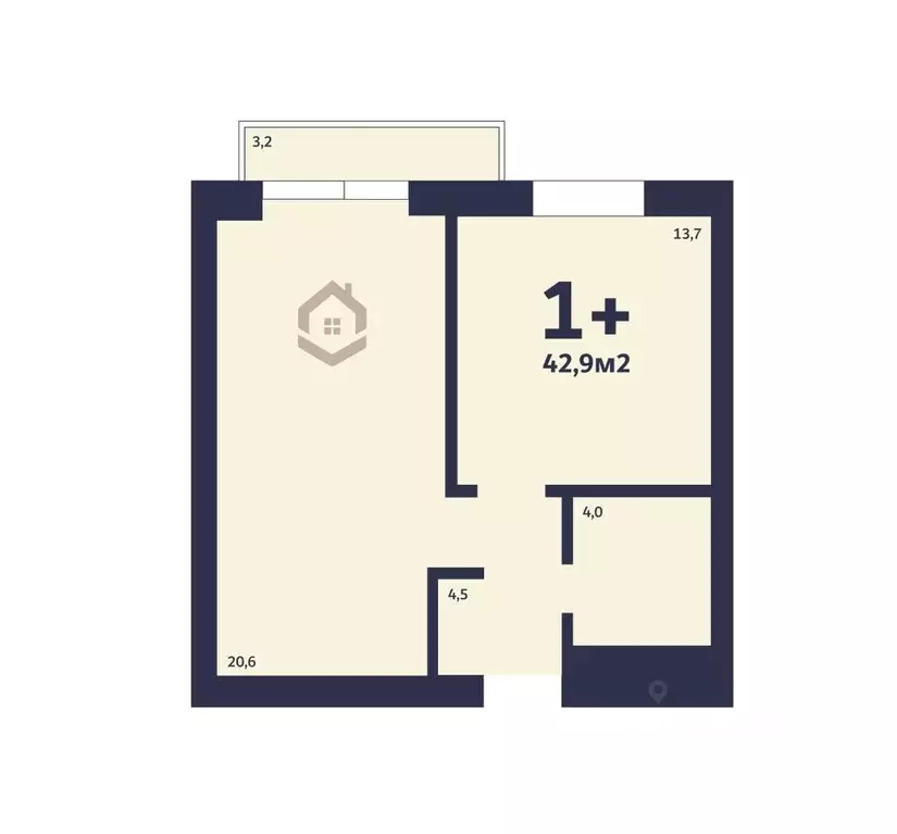 1-к кв. Тюменская область, Тюмень ул. Эльвиры Федоровой, 1к1 (42.9 м) - Фото 2