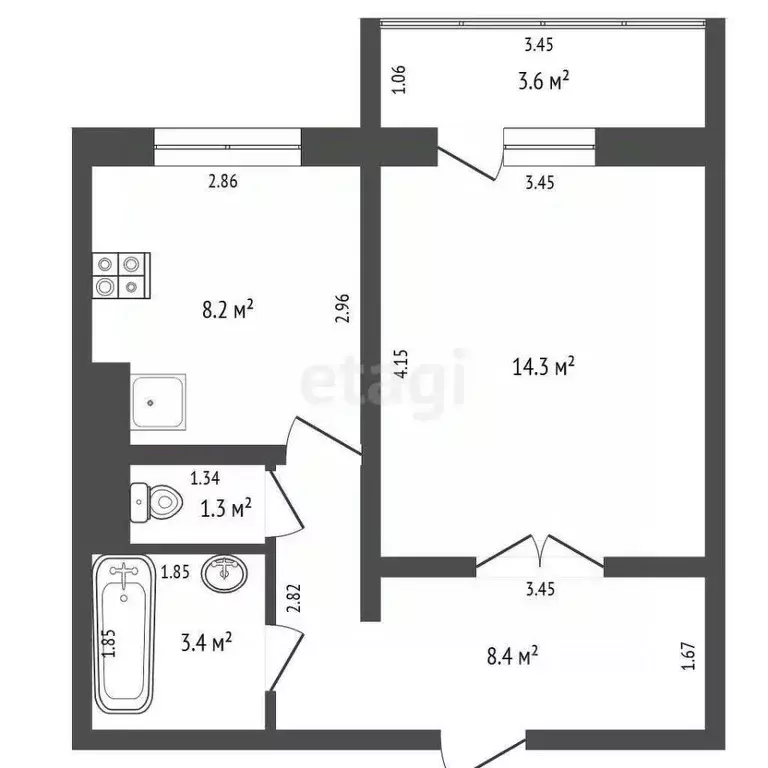 1-к кв. Самарская область, Самара Демократическая ул., 170 (35.5 м) - Фото 1