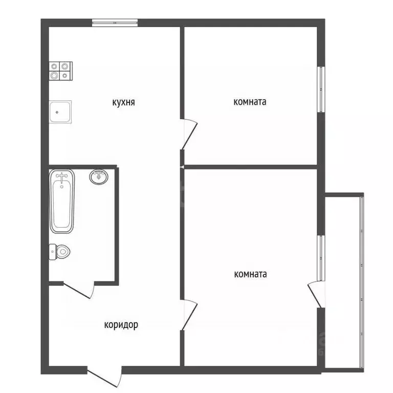 2-к кв. Воронежская область, Воронеж ул. Карла Маркса, 76 (45.4 м) - Фото 2