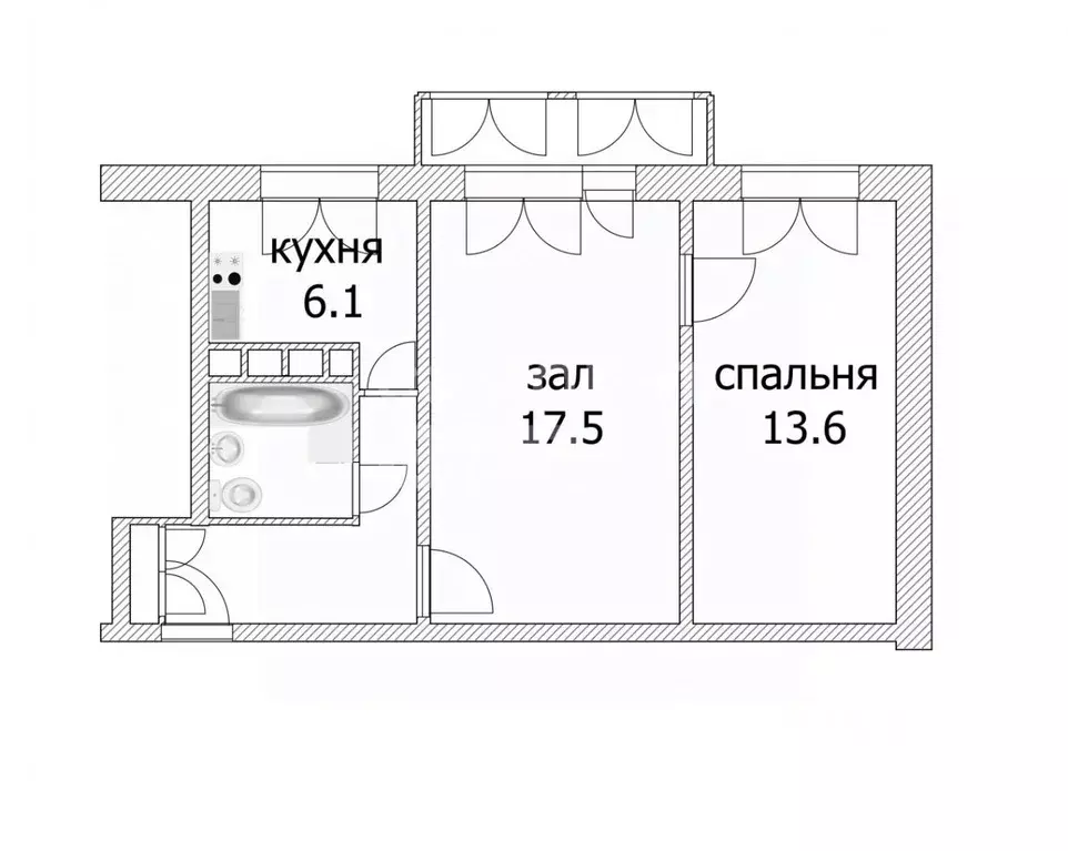 2-к кв. томская область, томск ул. сергея лазо, 28/1 (46.0 м) - Фото 1