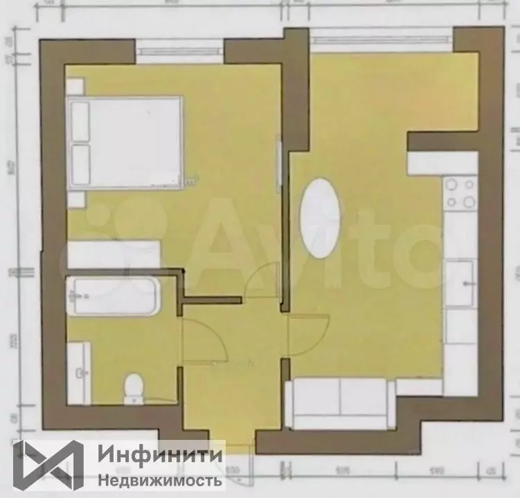 1-к. квартира, 40 м, 21/23 эт. - Фото 0