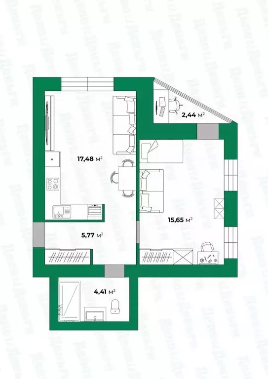 1-к кв. Кировская область, Киров Профсоюзная ул., 54 (45.75 м) - Фото 0