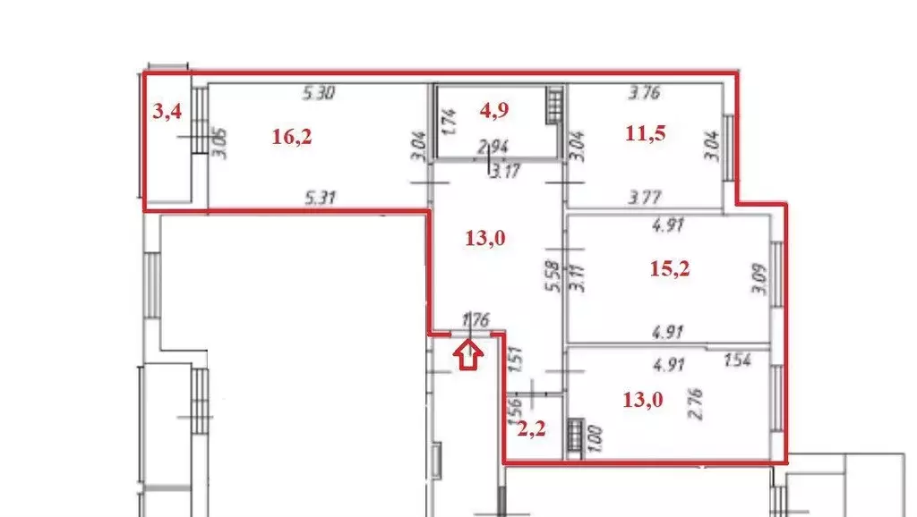 3-к кв. Ленинградская область, Кингисепп Крикковское ш., 32 (79.0 м) - Фото 1