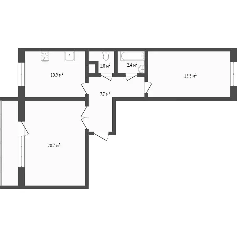 2-комнатная квартира: Улан-Удэ, Ключевская улица, 6Д (54.2 м) - Фото 1