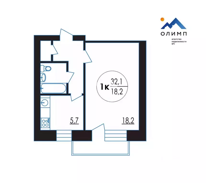 1-к кв. Вологодская область, Вологда Пионерская ул., 24 (32.1 м) - Фото 2
