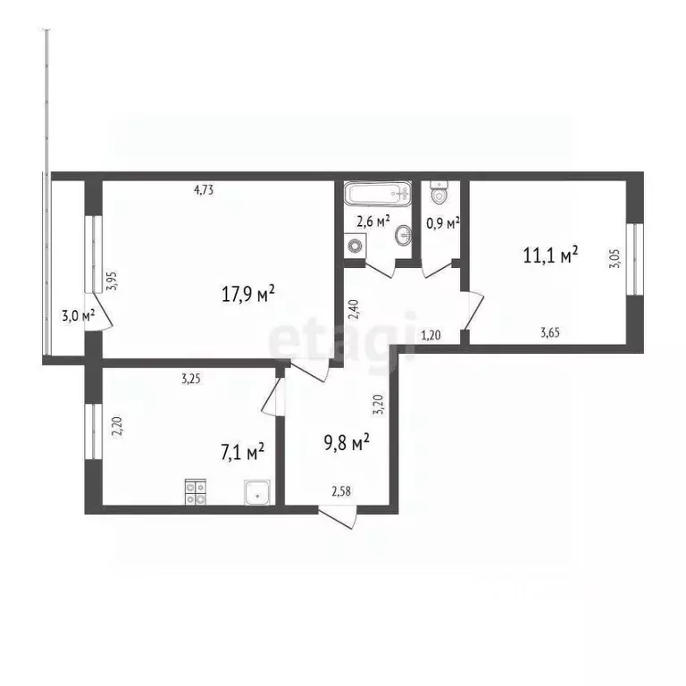 2-к кв. Ульяновская область, Ульяновск ул. Смычки, 5 (49.4 м) - Фото 1