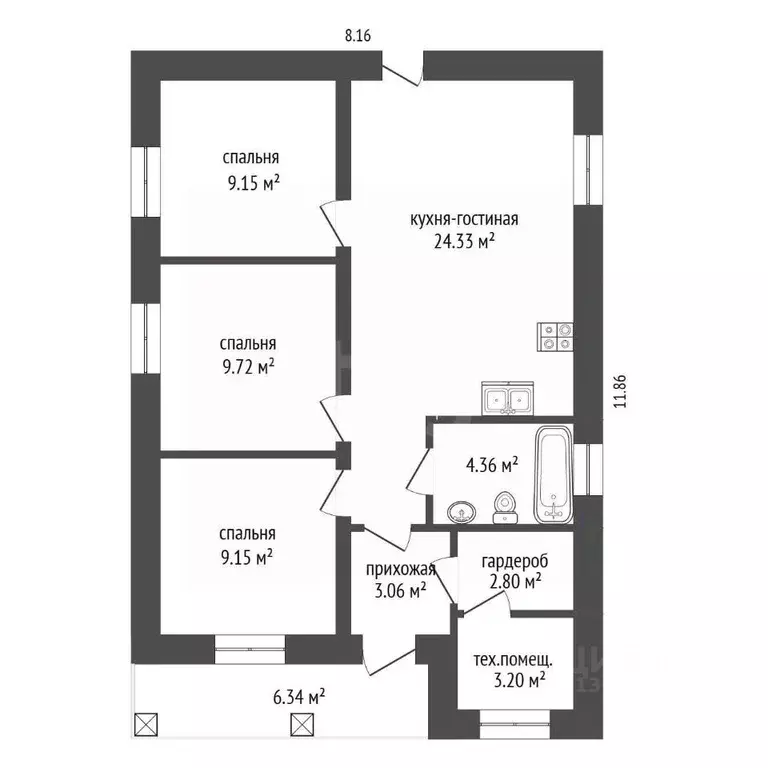Дом в Тюменская область, Тюмень проезд Артековский (100 м) - Фото 2