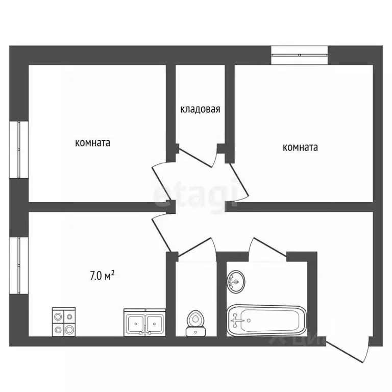 2-к кв. Ямало-Ненецкий АО, Муравленко ул. Ленина, 129 (54.2 м) - Фото 1