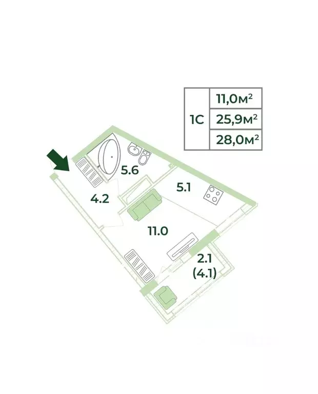 Студия Крым, Симферопольский район, с. Мирное, Жигулина Роща мкр  ... - Фото 1