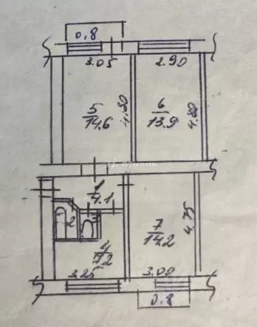 3-к кв. Крым, Симферопольский район, Молодежное пгт ул. Строителей, 7 ... - Фото 2