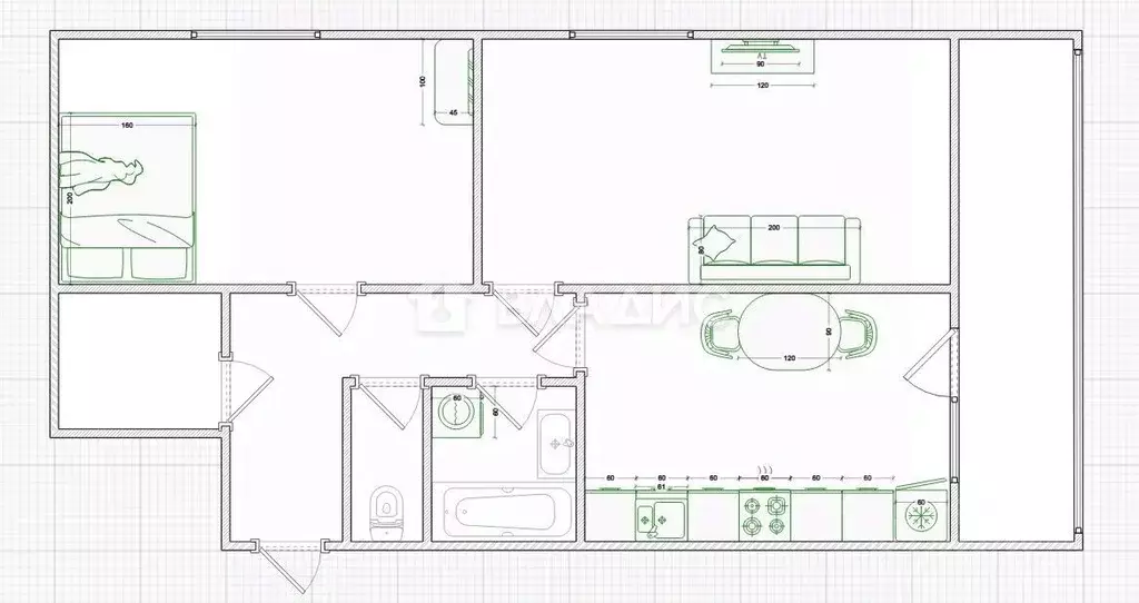 2-к кв. Пензенская область, Пенза ул. Молодежная, 18 (42.0 м) - Фото 2