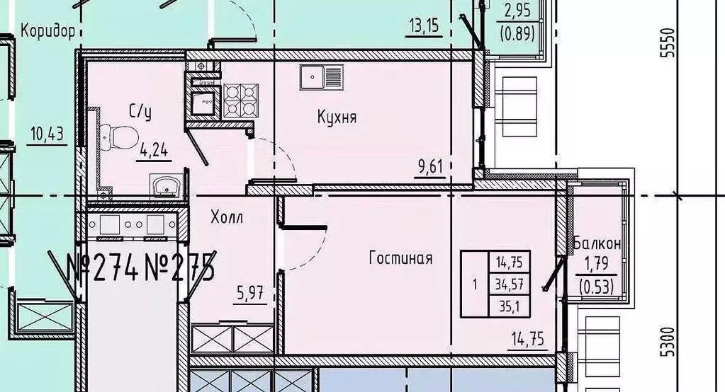 1-к кв. Ростовская область, Ростов-на-Дону ул. Нансена, 109/6 (36.9 м) - Фото 1