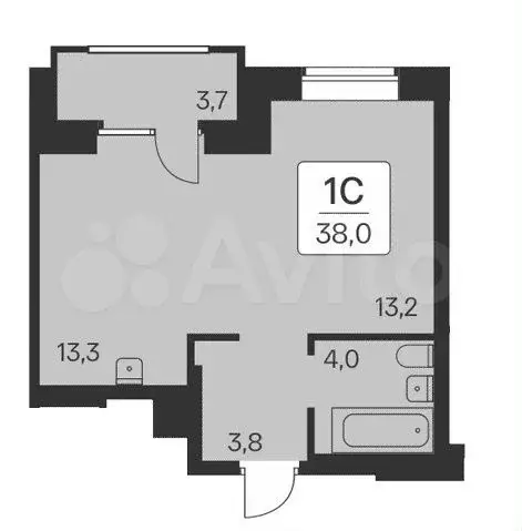 1-к. квартира, 38 м, 2/11 эт. - Фото 0