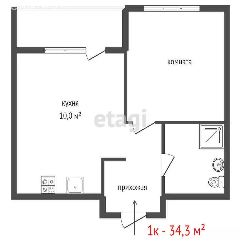 1-комнатная квартира: Екатеринбург, улица 8 Марта, 204Д (34.3 м) - Фото 0