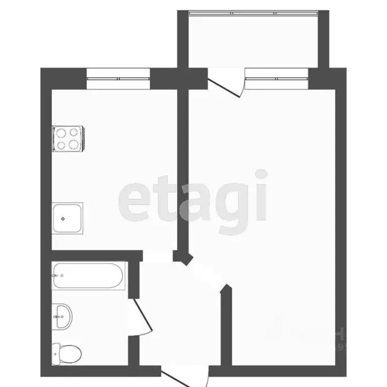 1-к кв. Бурятия, Улан-Удэ Восточный мкр, ул. Королева, 14 (30.0 м) - Фото 2