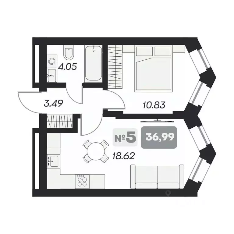 1-к кв. Новосибирская область, Новосибирск пл. Карла Маркса (36.99 м) - Фото 0