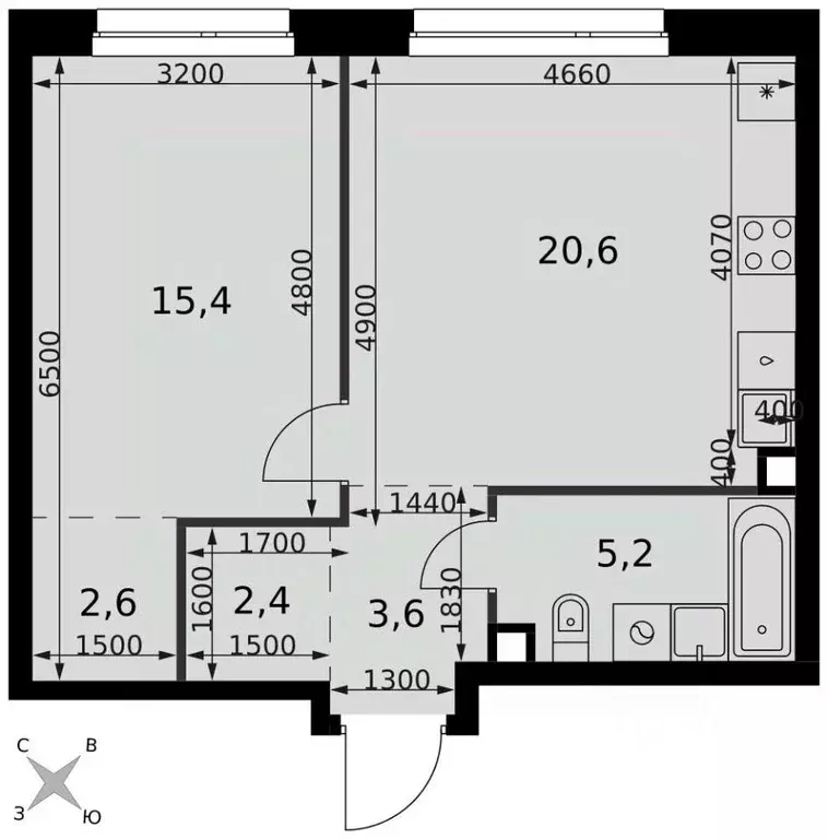 2-к кв. Москва Новоостаповская ул., 6АС1 (49.8 м) - Фото 1
