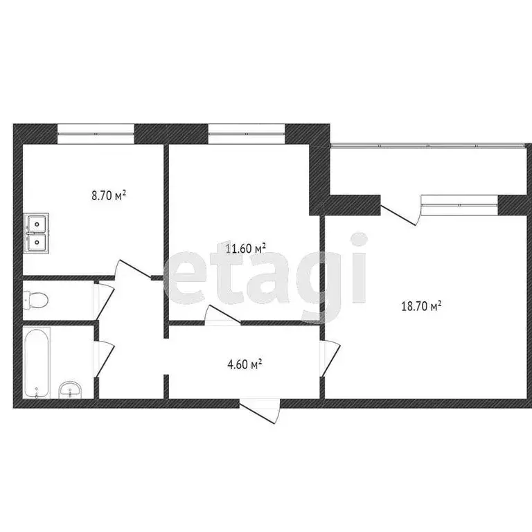 2-комнатная квартира: Златоуст, 4-я Нижне-Вокзальная улица, 4 (50.9 м) - Фото 1