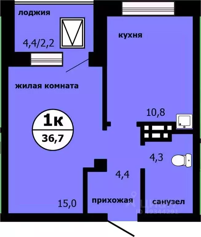 1-к кв. Красноярский край, Красноярск ул. Лесников, 55 (36.3 м) - Фото 0