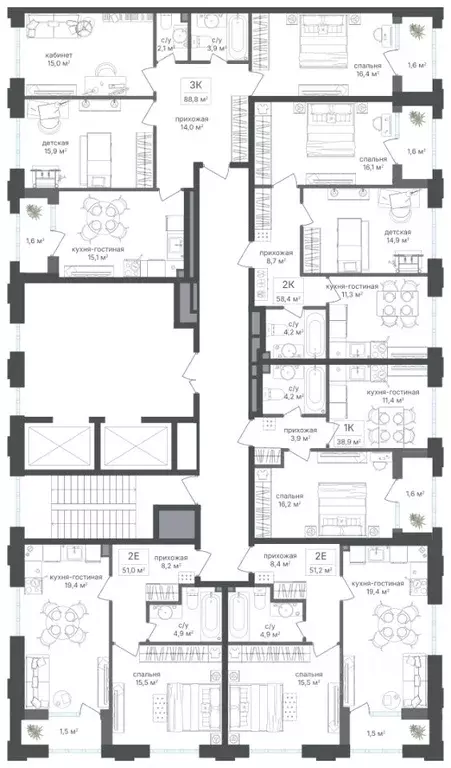 3-к кв. Москва Михалковская ул., 48к1 (85.5 м) - Фото 1