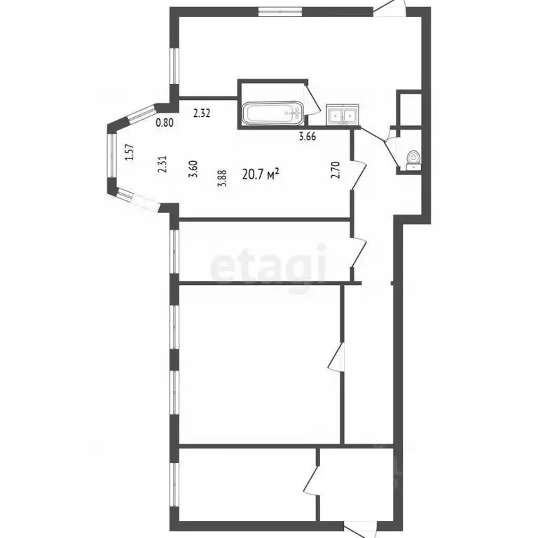 Комната Санкт-Петербург Старорусская ул., 5/3 (20.7 м) - Фото 2