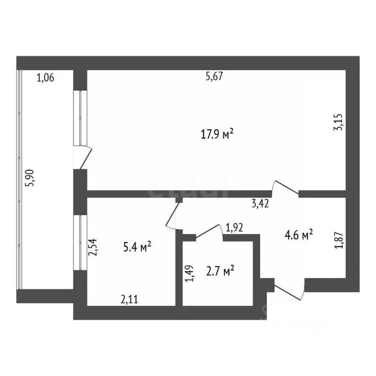 1-к кв. Амурская область, Благовещенский район, с. Чигири Лесная ул., ... - Фото 2
