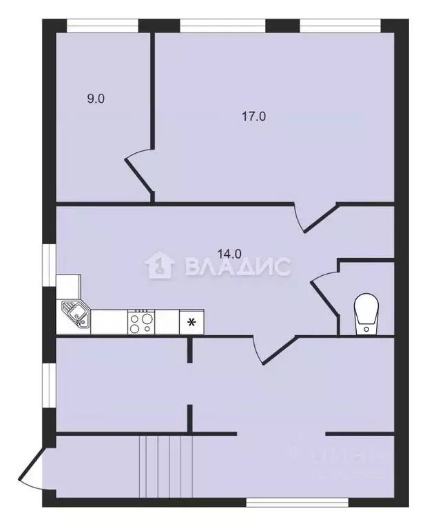 2-к кв. Владимирская область, Юрьев-Польский муниципальный округ, д. ... - Фото 2