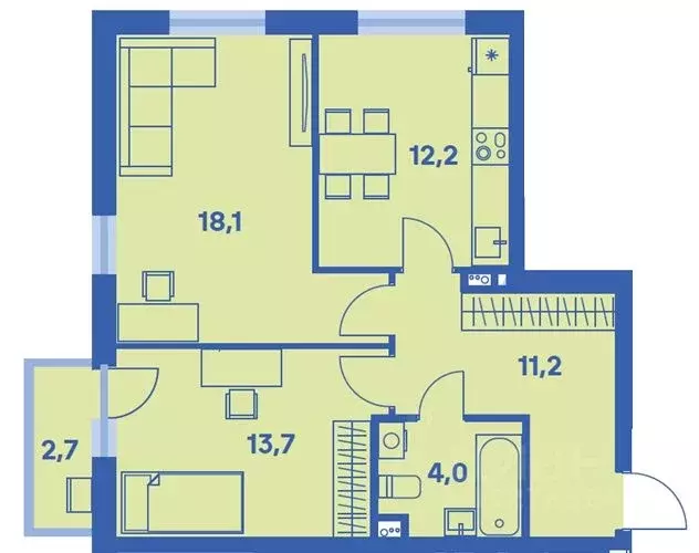 2-к кв. Пермский край, Пермь ул. Карпинского, 115 (60.0 м) - Фото 1