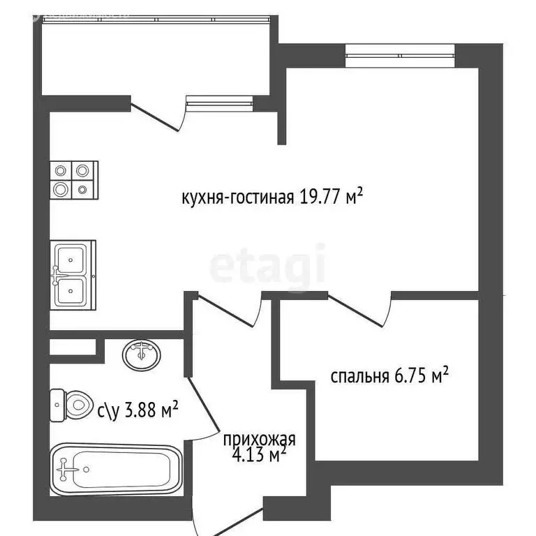 1-комнатная квартира: Санкт-Петербург, Студенческая улица, 24к1 (34.9 ... - Фото 0