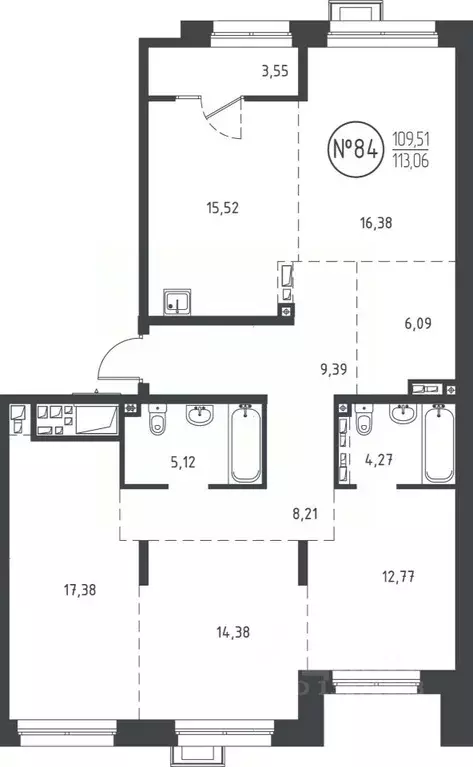 4-к кв. Иркутская область, Иркутск ул. Эдуара Дьяконова, 10 (112.64 м) - Фото 0