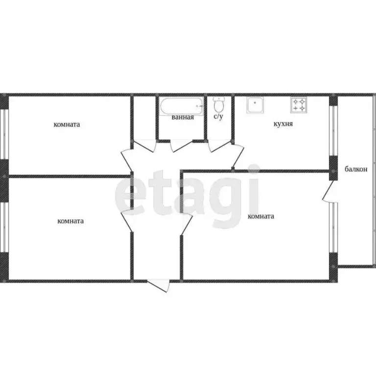 3-к кв. Ханты-Мансийский АО, Сургут ул. Александра Усольцева, 19 (99.8 ... - Фото 1