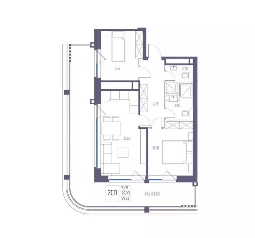 2-к кв. Крым, Ялта Атлантида жилой комплекс (79.99 м) - Фото 1